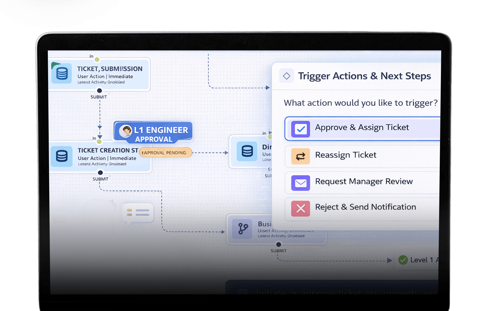 Trigger actions and workflow transitions with AI agents