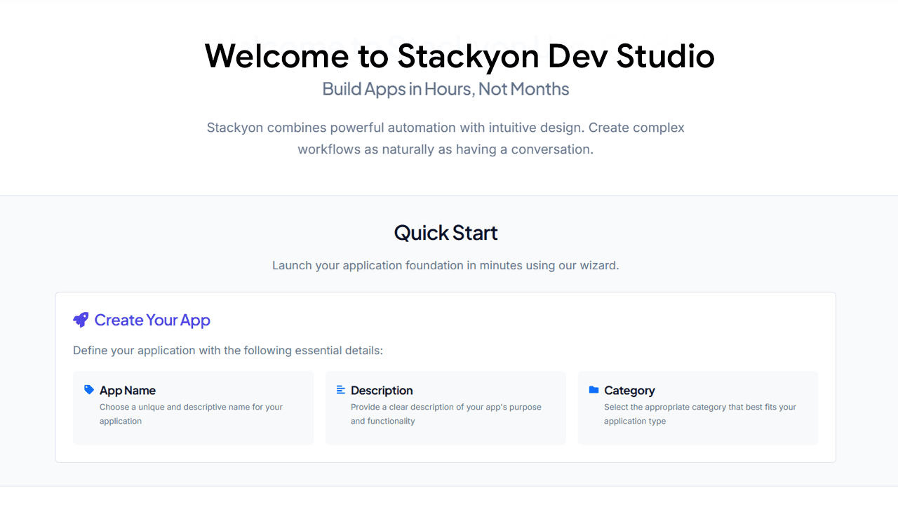 Dev Studio Interface